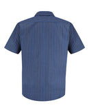 Red Kap Industrial Short Sleeve Work Shirt - Tall Sizes SP24T - Grey/ Blue Stripe