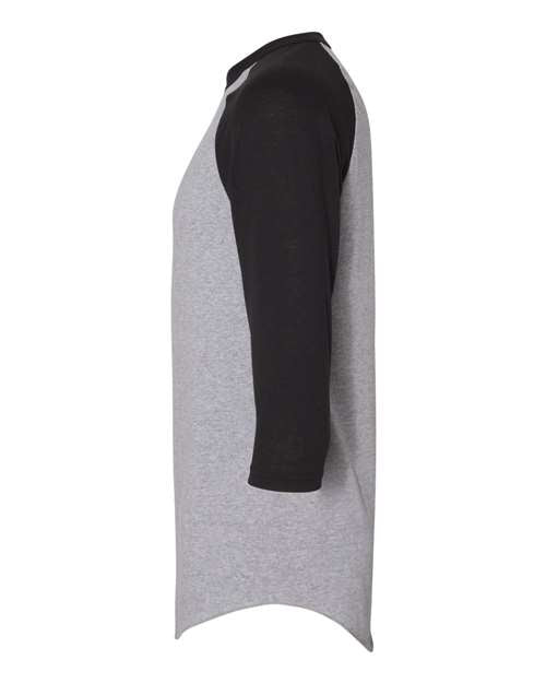 Augusta Sportswear Three-Quarter Raglan Sleeve Baseball Jersey 4420 - Athletic Heather/ Black