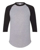 Augusta Sportswear Three-Quarter Raglan Sleeve Baseball Jersey 4420 - Athletic Heather/ Black