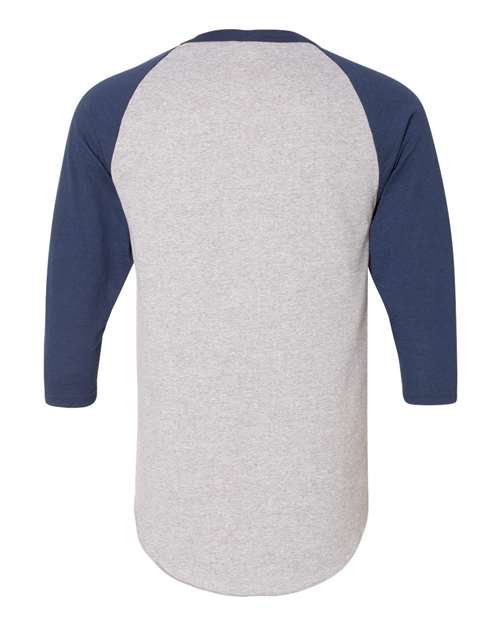 Augusta Sportswear Three-Quarter Raglan Sleeve Baseball Jersey 4420 - Athletic Heather/ Navy