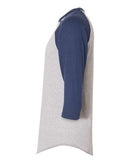 Augusta Sportswear Three-Quarter Raglan Sleeve Baseball Jersey 4420 - Athletic Heather/ Navy
