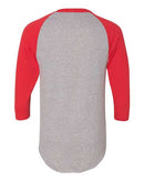 Augusta Sportswear Three-Quarter Raglan Sleeve Baseball Jersey 4420 - Athletic Heather/ Red