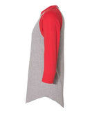 Augusta Sportswear Three-Quarter Raglan Sleeve Baseball Jersey 4420 - Athletic Heather/ Red
