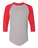 Augusta Sportswear Three-Quarter Raglan Sleeve Baseball Jersey 4420 - Athletic Heather/ Red