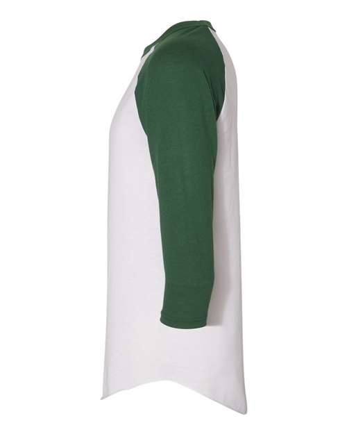 Augusta Sportswear Three-Quarter Raglan Sleeve Baseball Jersey 4420 - White/ Dark Green