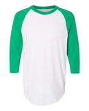 Augusta Sportswear Three-Quarter Raglan Sleeve Baseball Jersey 4420 - White/ Kelly