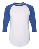 Augusta Sportswear Three-Quarter Raglan Sleeve Baseball Jersey 4420 - White/ Royal