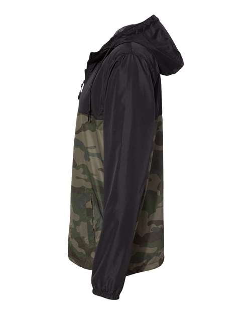 Independent Trading Co. Lightweight Windbreaker Full-Zip Jacket EXP54LWZ - Black/ Forest Camo