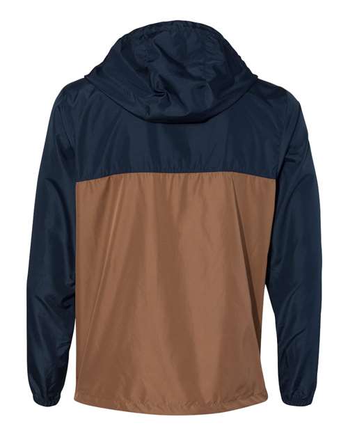 Independent Trading Co. Lightweight Windbreaker Full-Zip Jacket EXP54LWZ - Classic Navy/ Saddle