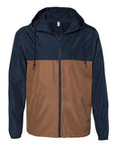 Independent Trading Co. Lightweight Windbreaker Full-Zip Jacket EXP54LWZ - Classic Navy/ Saddle