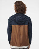 Independent Trading Co. Lightweight Windbreaker Full-Zip Jacket EXP54LWZ - Classic Navy/ Saddle