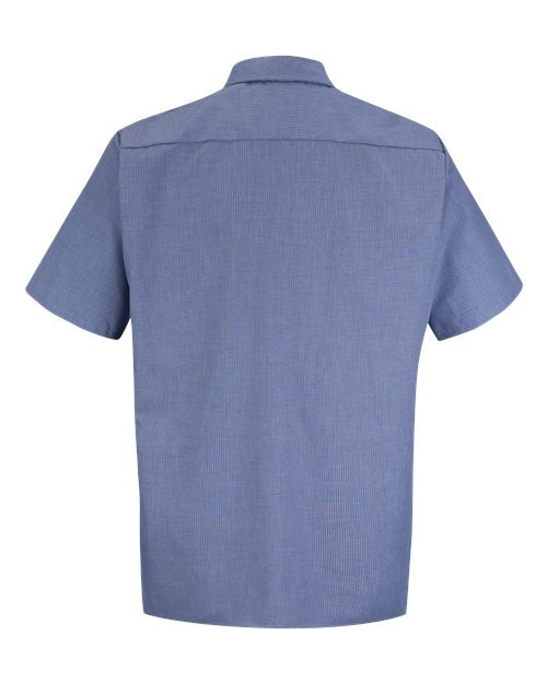 Red Kap Industrial Short Sleeve Work Shirt SP24 - Denim Blue Microcheck