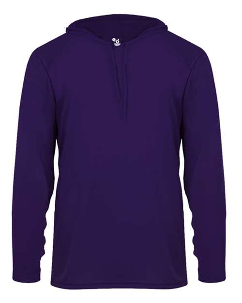 Badger B-Core Hooded Long Sleeve T-Shirt 4105 - Purple