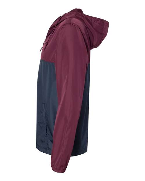 Independent Trading Co. Lightweight Windbreaker Full-Zip Jacket EXP54LWZ - Maroon/ Classic Navy