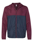 Independent Trading Co. Lightweight Windbreaker Full-Zip Jacket EXP54LWZ - Maroon/ Classic Navy