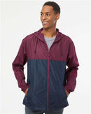 Independent Trading Co. Lightweight Windbreaker Full-Zip Jacket EXP54LWZ - Maroon/ Classic Navy