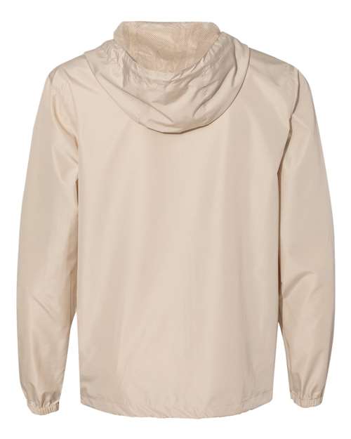 Independent Trading Co. Lightweight Windbreaker Full-Zip Jacket EXP54LWZ - Classic Khaki/ White Zipper