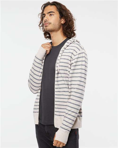 Independent Trading Co. Heathered French Terry Full-Zip Hooded Sweatshirt PRM90HTZ