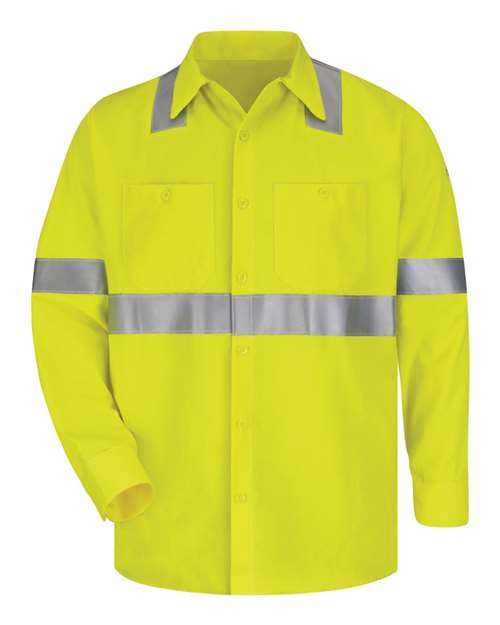 Bulwark High Visibility Long Sleeve Work Shirt - Tall Sizes SMW4T
