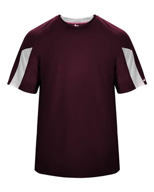 Badger Striker T-Shirt 4176 - Maroon/ White