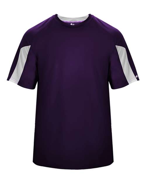 Badger Striker T-Shirt 4176 - Purple/ White