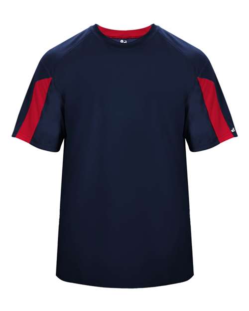 Badger Striker T-Shirt 4176 - Navy/ Red