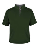 Badger B-Core Short Sleeve Quarter-Zip 4199 - Forest/ Graphite