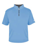 Badger B-Core Short Sleeve Quarter-Zip 4199 - Columbia Blue/ Graphite