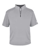 Badger B-Core Short Sleeve Quarter-Zip 4199 - Silver/ Graphite