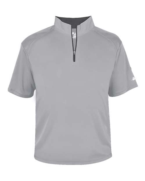Badger B-Core Short Sleeve Quarter-Zip 4199 - Silver/ Graphite