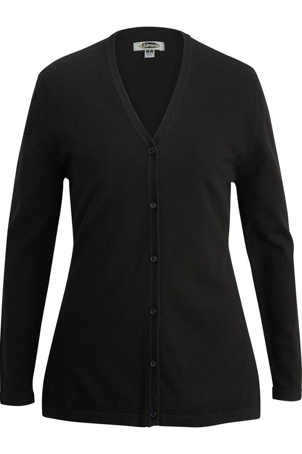 Edwards Ladies V-Neck Long Cardigan [#7046].  Live Chat for Bulk Discounts