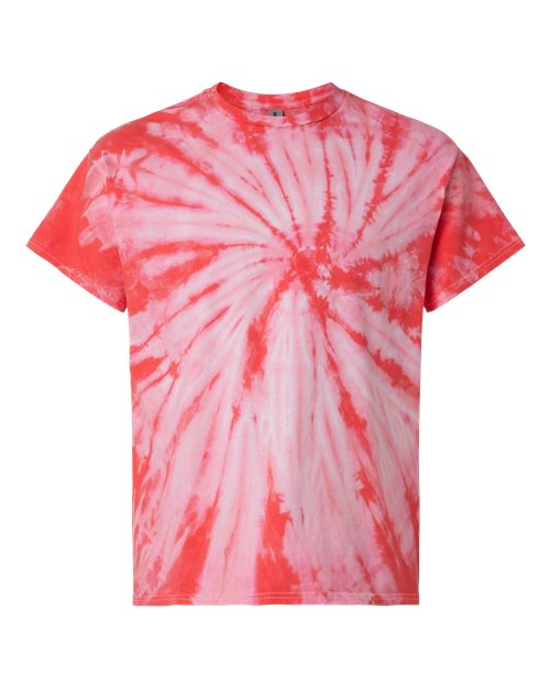 Dyenomite Cyclone Pinwheel Tie-Dyed T-Shirt 200CY - Coral