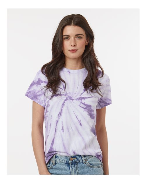 Dyenomite Cyclone Pinwheel Tie-Dyed T-Shirt 200CY - Lavender
