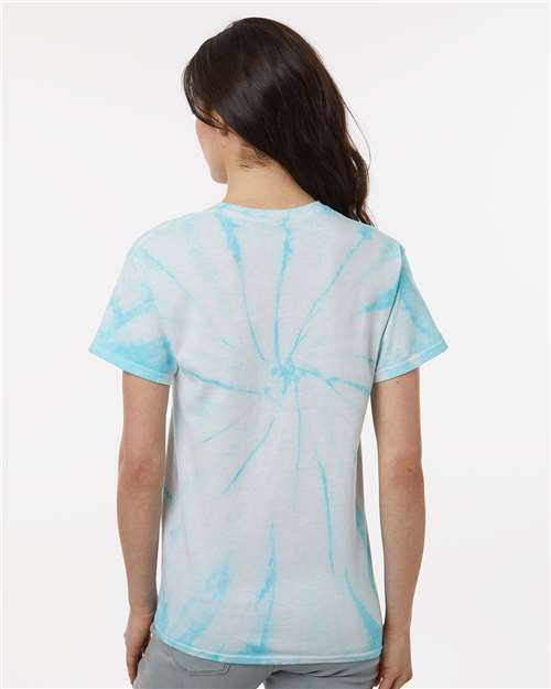 Dyenomite Cyclone Pinwheel Tie-Dyed T-Shirt 200CY - Pale Turquoise