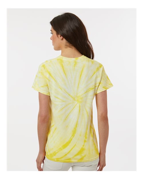Dyenomite Cyclone Pinwheel Tie-Dyed T-Shirt 200CY - Pale Yellow