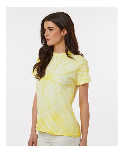 Dyenomite Cyclone Pinwheel Tie-Dyed T-Shirt 200CY - Pale Yellow