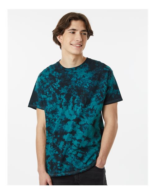 Dyenomite Crystal Tie-Dyed T-Shirt 200CR - Black/ Teal