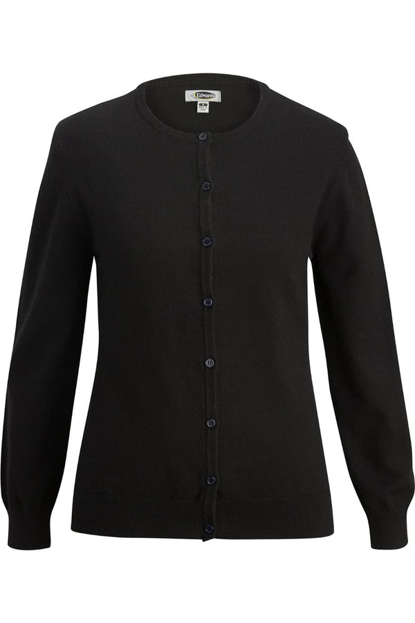 Edwards Ladies Jewel Neck Cardigan [#7140].  Live Chat for Bulk Discounts