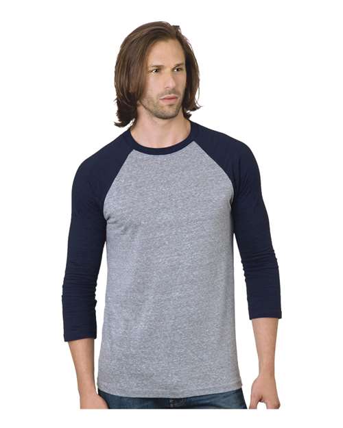 Bayside Triblend Three-Quarter Sleeve Raglan T-Shirt 9525