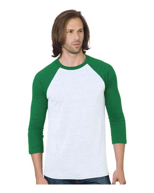 Bayside Triblend Three-Quarter Sleeve Raglan T-Shirt 9525