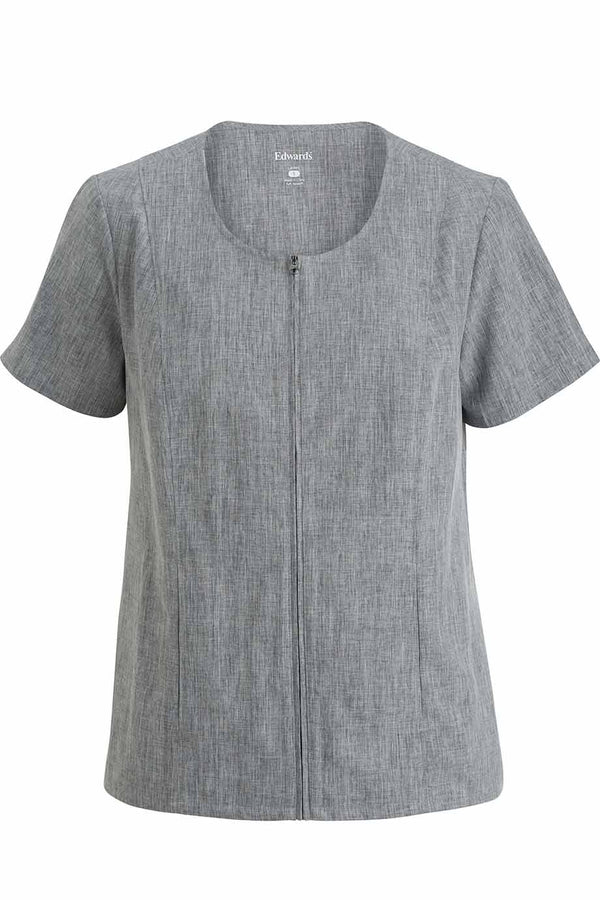 Edwards Melange Full Zip Tunic [#7279].  Live Chat for Bulk Discounts