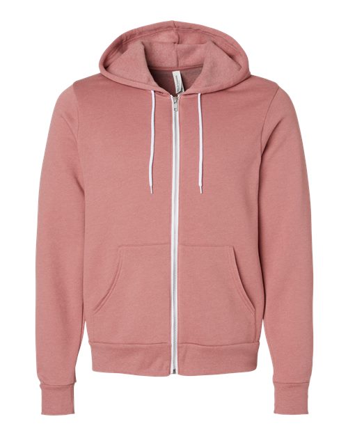 BELLA + CANVAS Sponge Fleece Full-Zip Hoodie 3739 - Heather Mauve