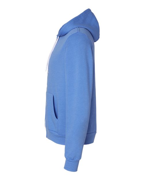 BELLA + CANVAS Sponge Fleece Full-Zip Hoodie 3739 - Heather Columbia Blue