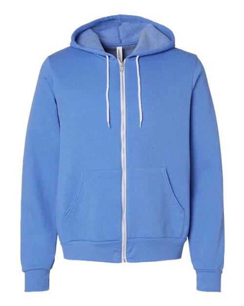 BELLA + CANVAS Sponge Fleece Full-Zip Hoodie 3739 - Heather Columbia Blue