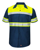 Red Kap Hi-Visibility Colorblock Ripstop Short Sleeve Work Shirt SY80