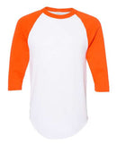 Augusta Sportswear Three-Quarter Raglan Sleeve Baseball Jersey 4420 - White/ Orange