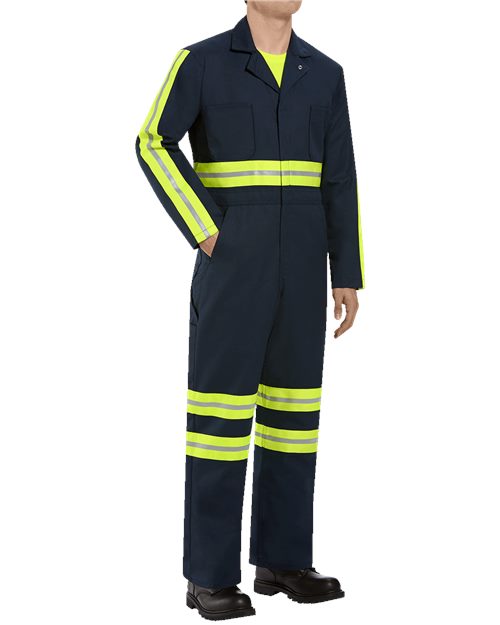 Red Kap Enhanced Visibility Action Back Coverall - Tall Sizes CT10ENT
