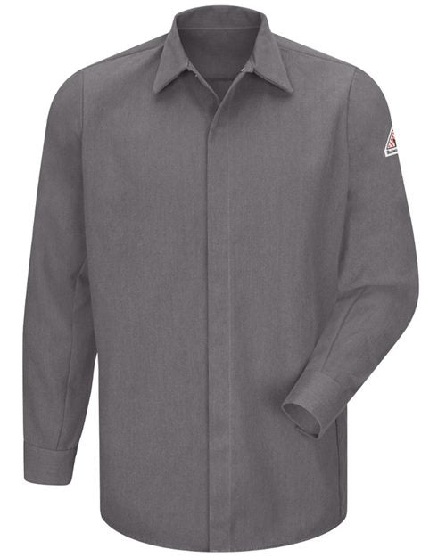 Bulwark Concealed-Gripper Pocketless Long Sleeve Shirt - CoolTouch® 2 SMS2