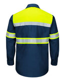 Red Kap Hi-Visibility Colorblock Ripstop Long Sleeve Work Shirt SY70