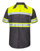 Red Kap Hi-Visibility Colorblock Ripstop Short Sleeve Work Shirt SY80